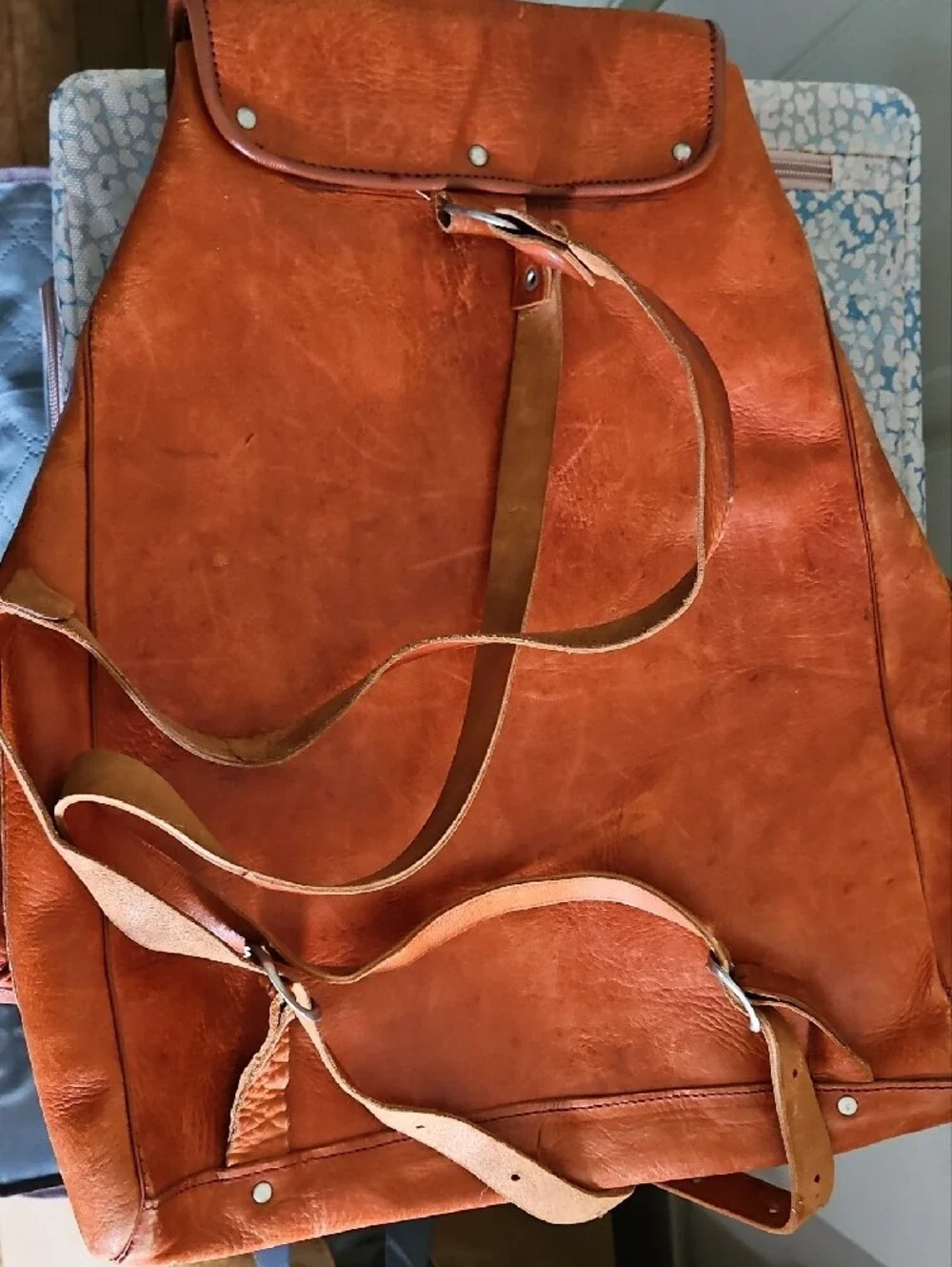 Leather Men’s Backpack - Brown Convertible Daypack